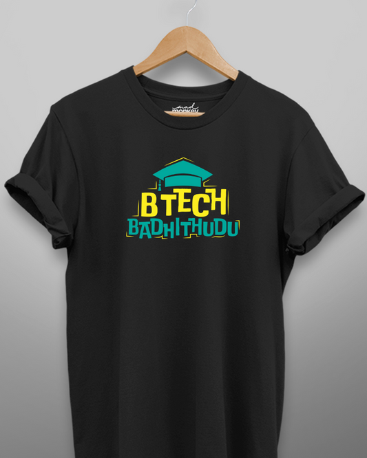 B.Tech Badhithudu Unisex T-shirt Navy Blue