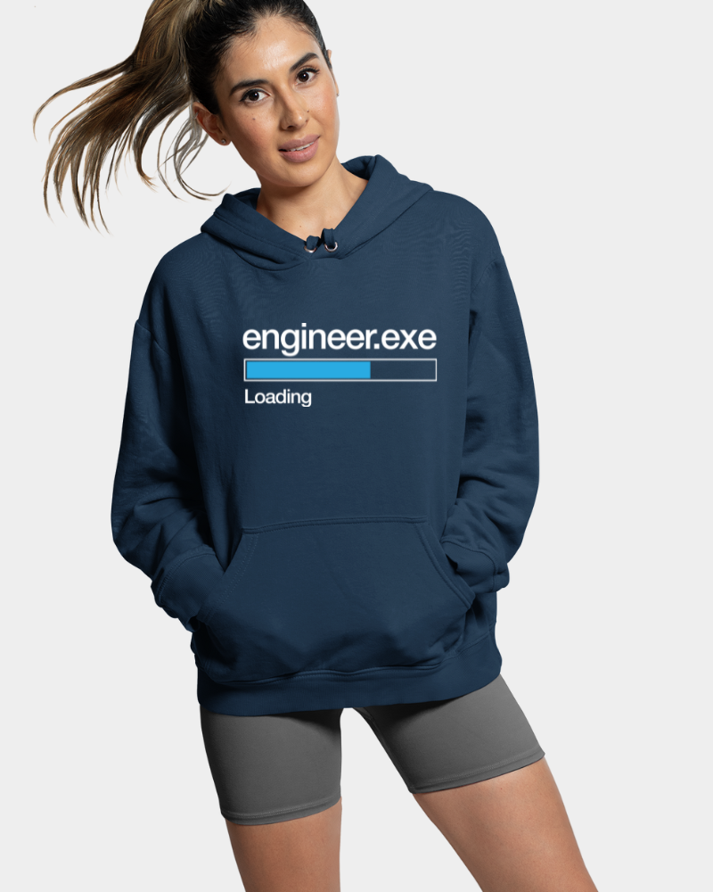 Engineer.exe Loading Unisex Hoodie Navy Blue