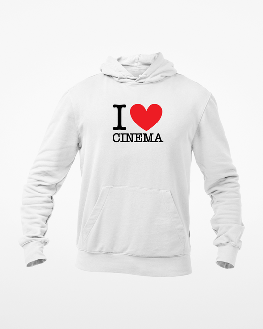 I Love Cinema Unisex Hoodie White